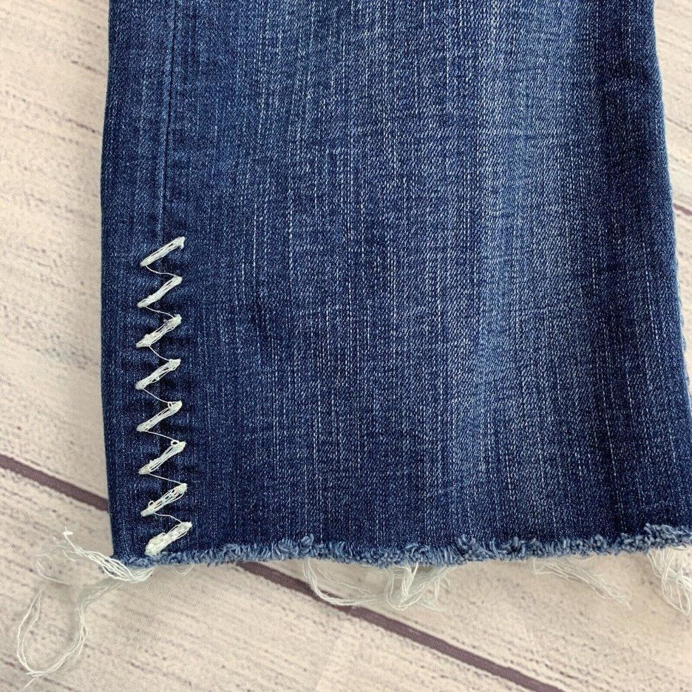 BKE Capri Jeans sz 28 Dark Wash Starlite Low Rise Raw Hem 24" inseam - Picture 5 of 11